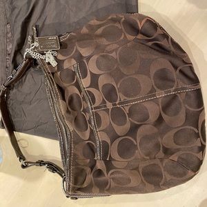 Coach brown logo bag